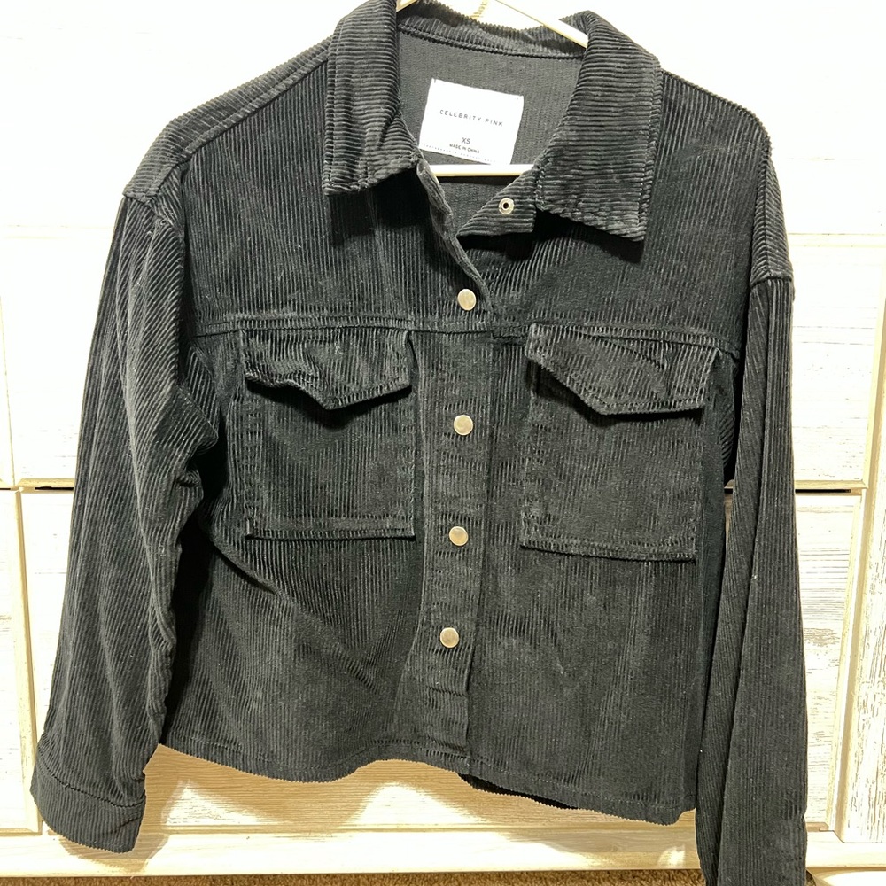 Celebrity Pink Charcoal Corduroy Jacket